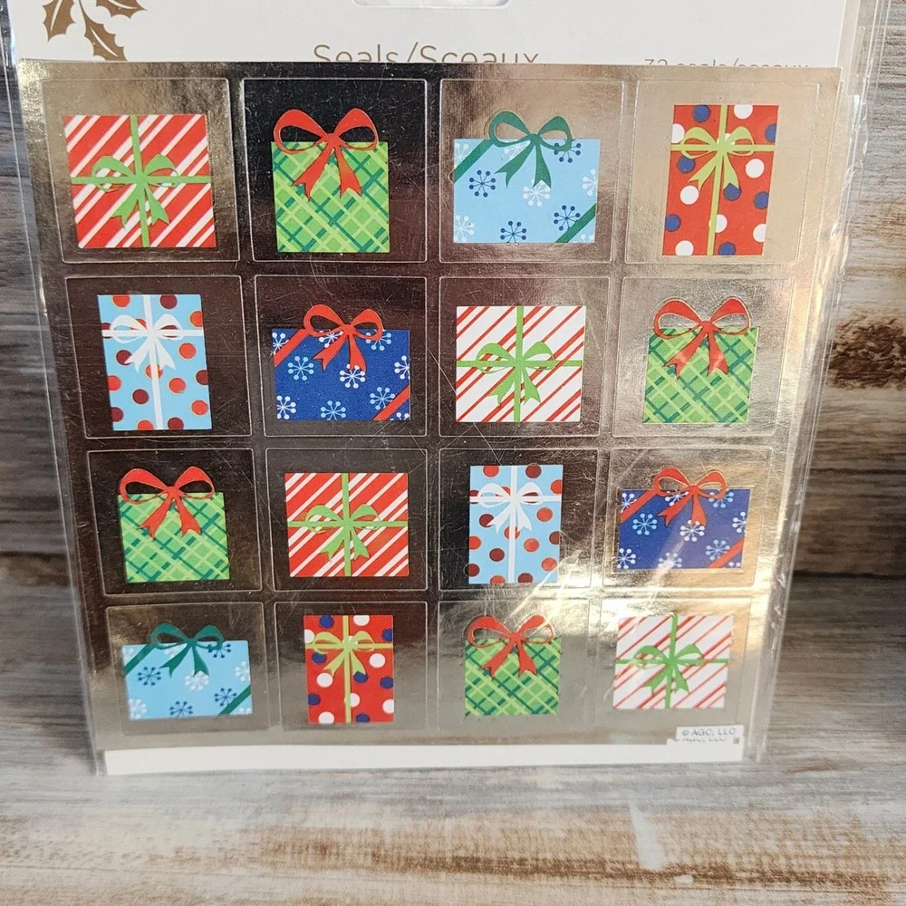 American Greetings Christmas Sticker Seals and Gift Tags Set Snowflake Present